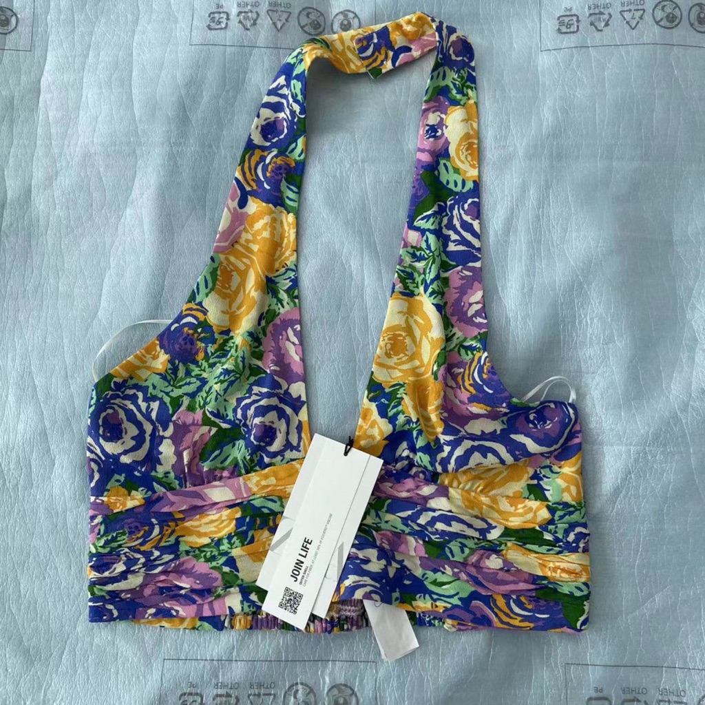 Zara Print Crop Top Size Medium